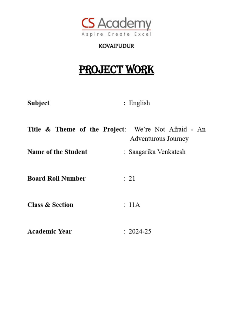 Adventurous Journey Project Overview | PDF