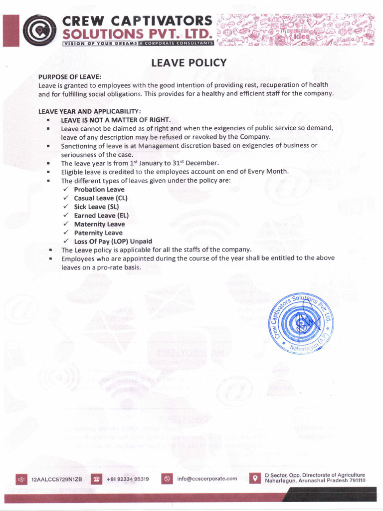 CCS Leave Policy 2025 | PDF
