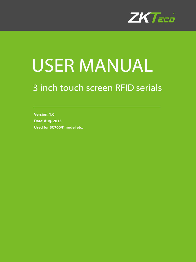 3-Inch Touch Screen RFID User Manual | PDF | Computer Engineering ...