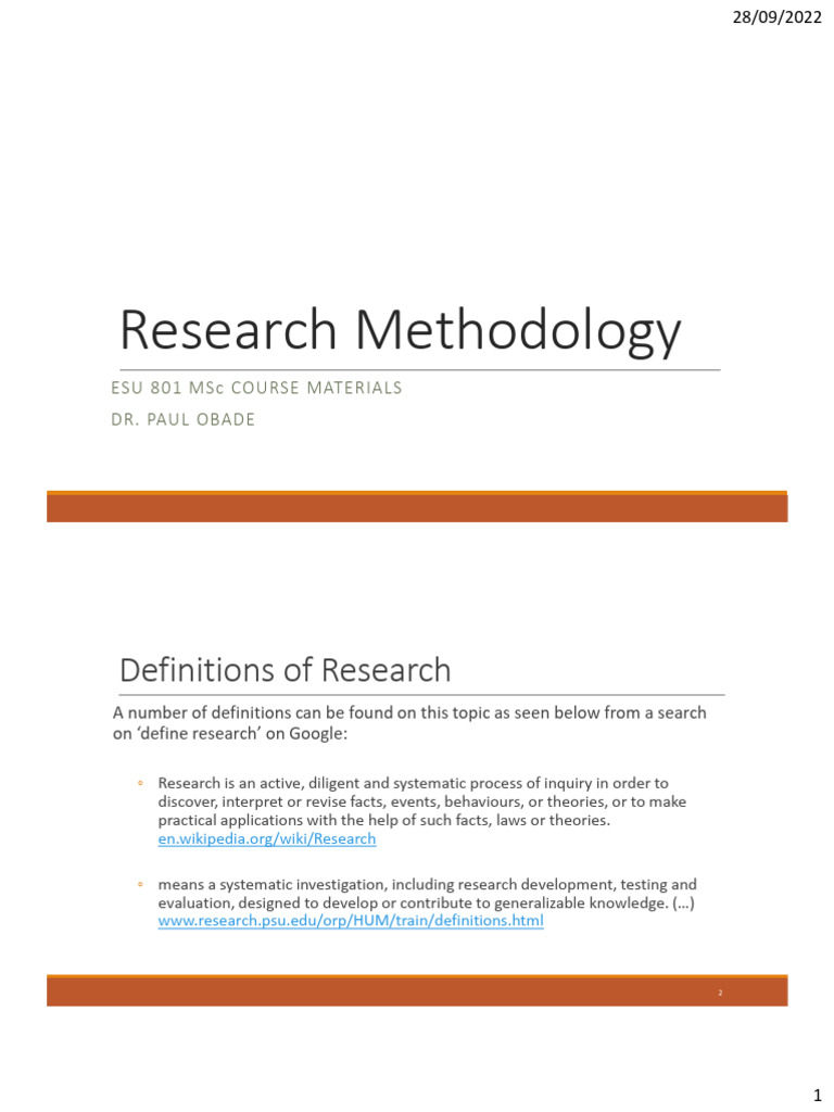 Research Methodology Overview for MSc | PDF | Scientific Method ...