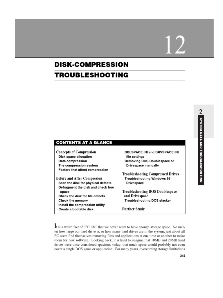 Disk Compression and Tshooting | PDF | Dos | Computer File