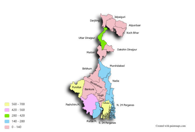 West Bengal Map Chart PDF
