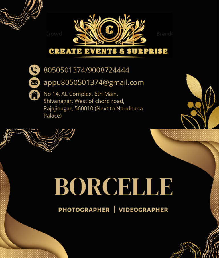 Black and Gold Elegant Business Card | PDF