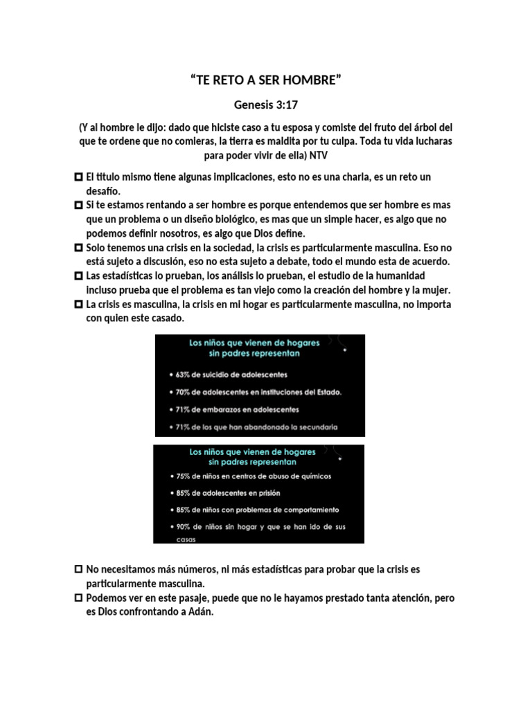 Te Reto A Ser Hombre | PDF | Víspera | Adán