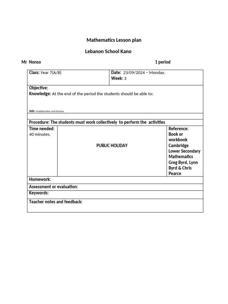 Yr. 7 LP Math - Term 1 Week 3 2024 | PDF | Integer | Mathematics