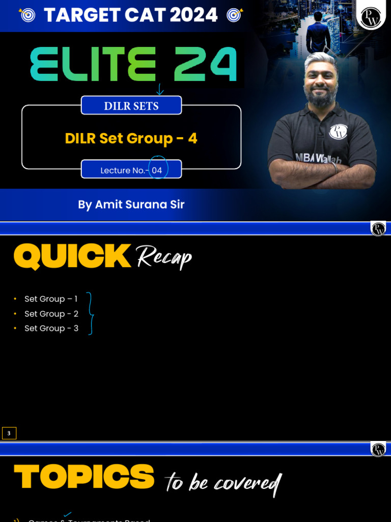 DILR Sets 04 _ Class Notes __ MBA Elite 2024 (1) | PDF