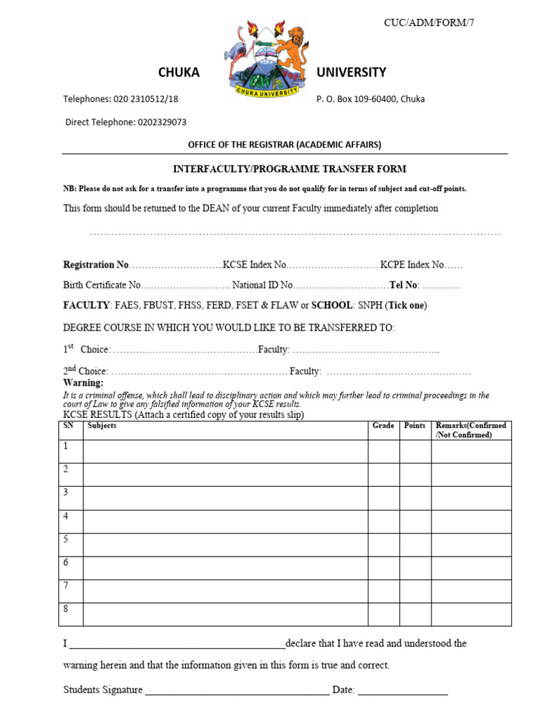 Interfaculty 2 Transfer Form Rev. 2021 | PDF | Government | Justice