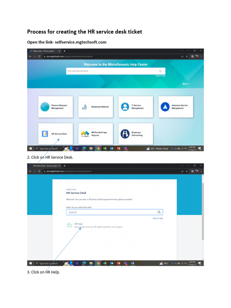 Process for Creating the HR help desk | PDF