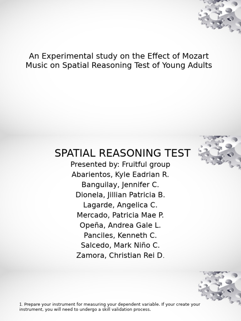 An Experimental Study On The Effects of Mozart Music On Spatial ...
