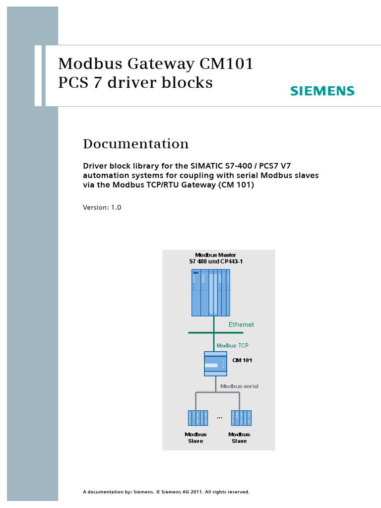 PCS7v7 MODBUS Gateway CM101 V1.0 e | PDF | Ip Address | Computer Network