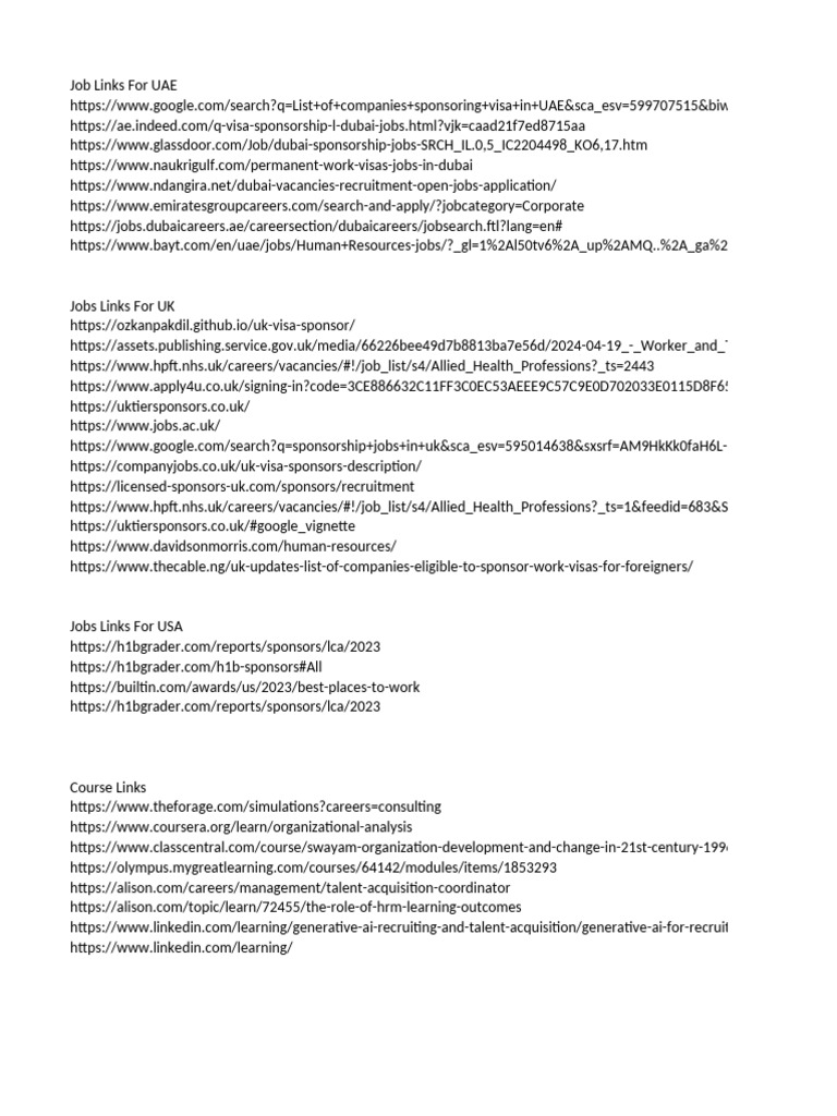 Jobs Links | PDF