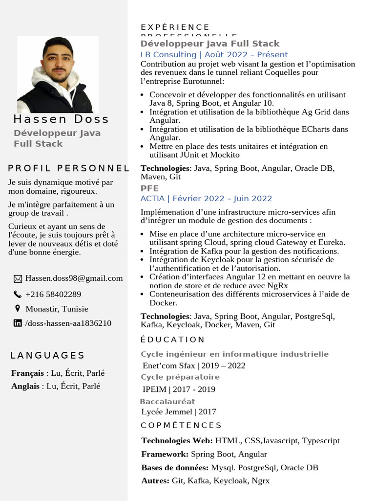 CV Développeur Java Full Stack | PDF | Java (Langage de programmation ...