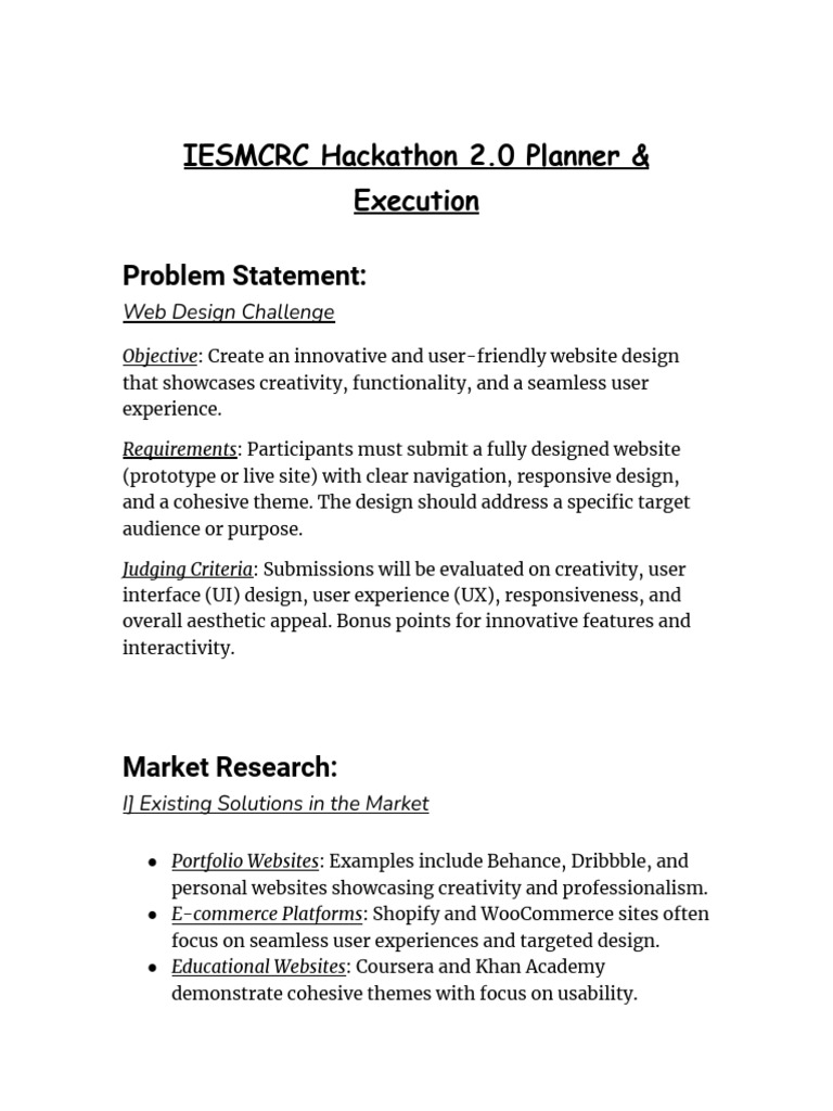 Web Design Challenge Hackathon Guide | PDF