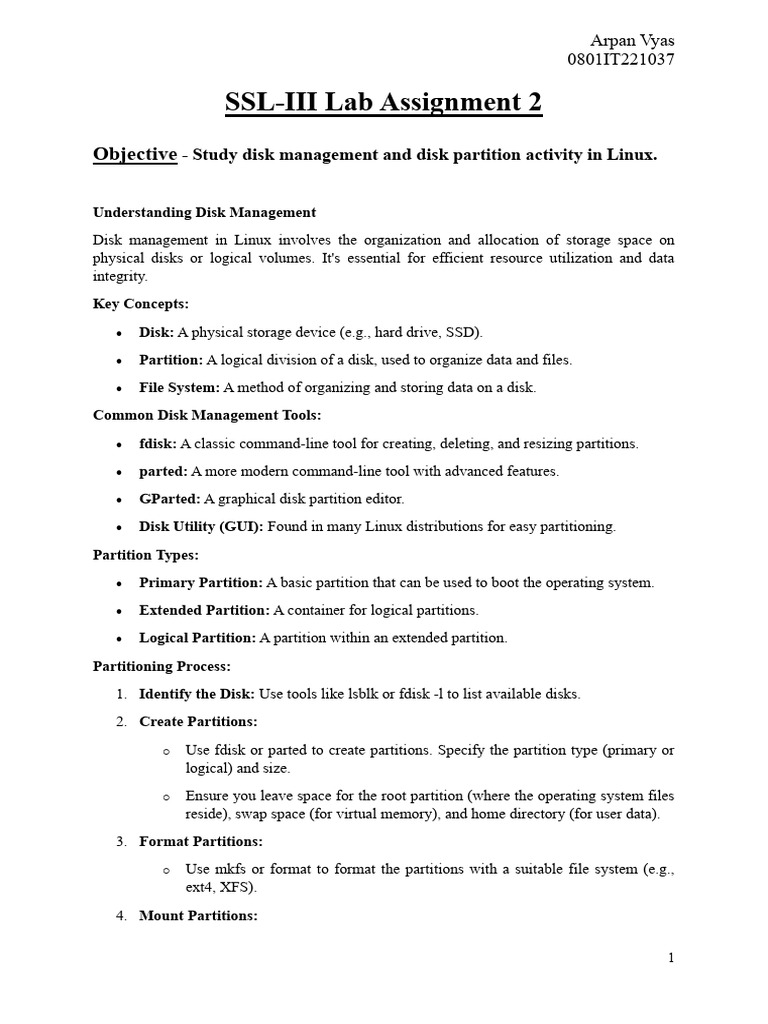 Linux Disk Management And Partitioning Guide Pdf File System
