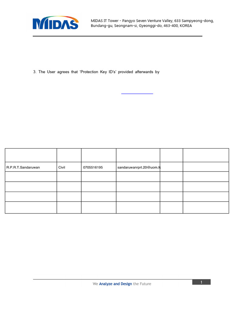 MIDAS Yearly Rental License Request Form | PDF