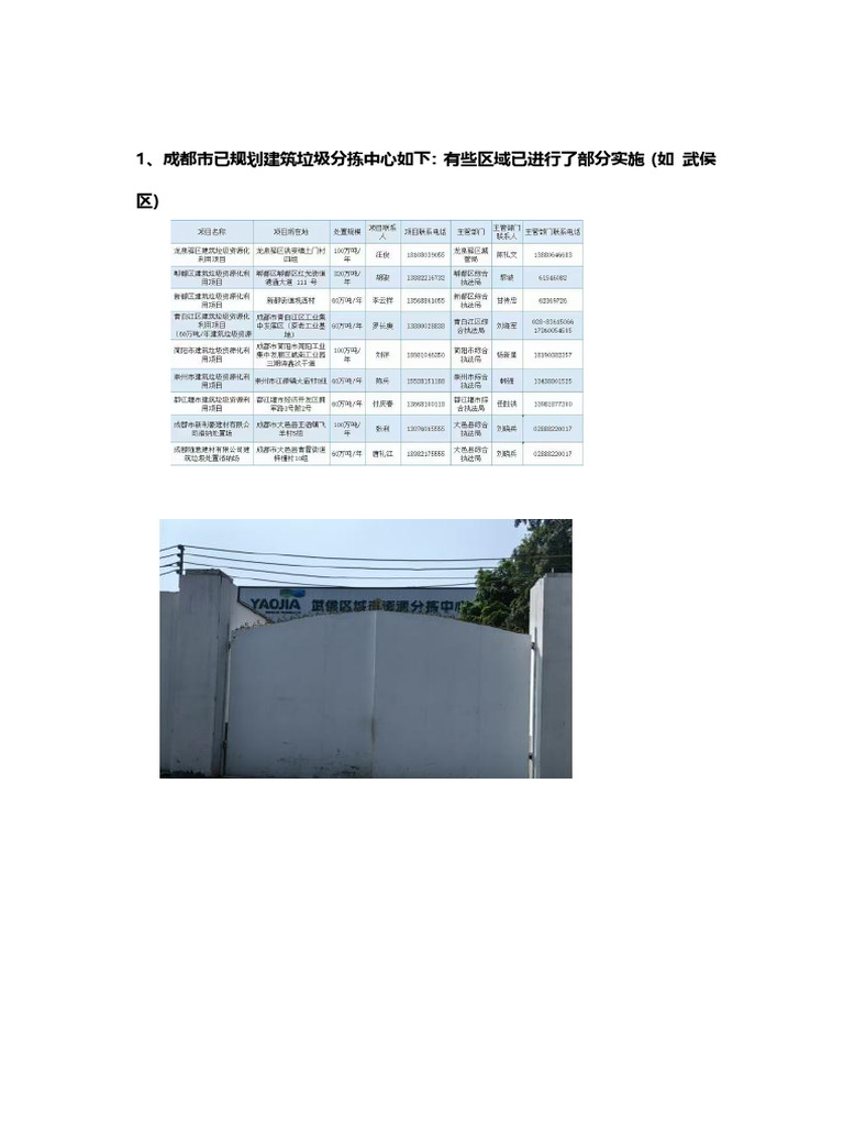 建筑垃圾分拣中心现状说明 | PDF