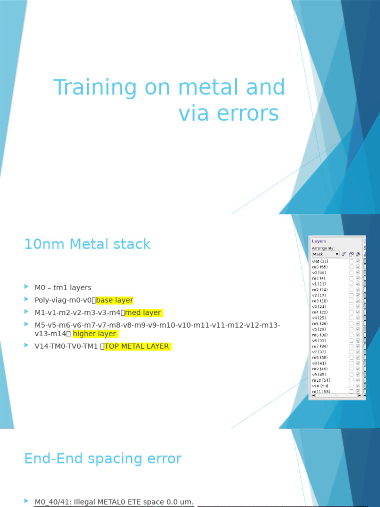 Training On Metal and Via Errors | PDF | Optics | Materials Science
