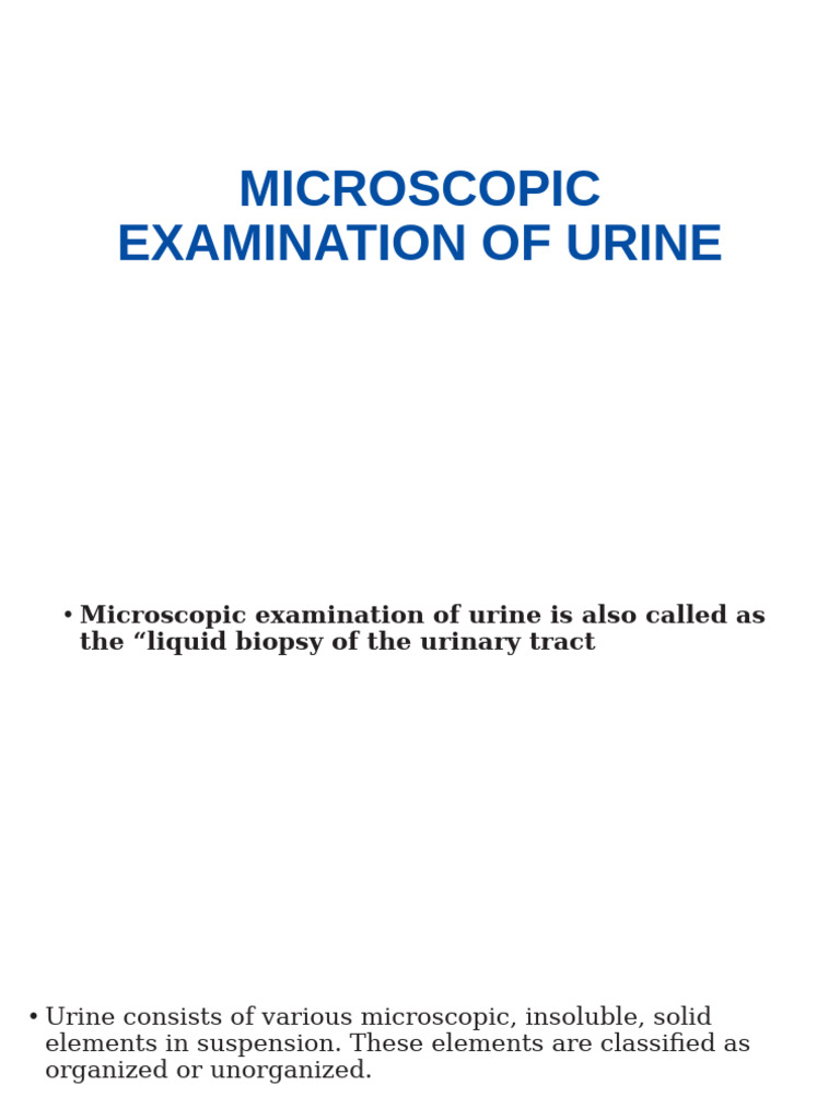 Urine Microscopy: Key Findings & Methods | PDF | Clinical Medicine ...
