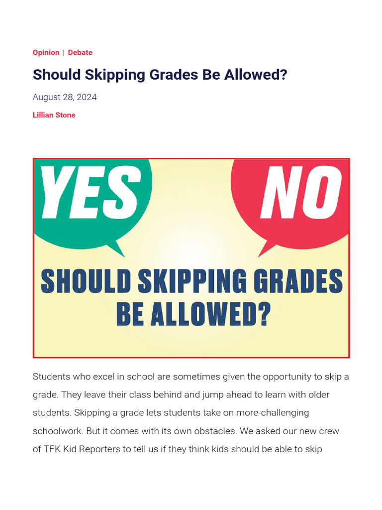 Should Skipping Grades Be Allowed