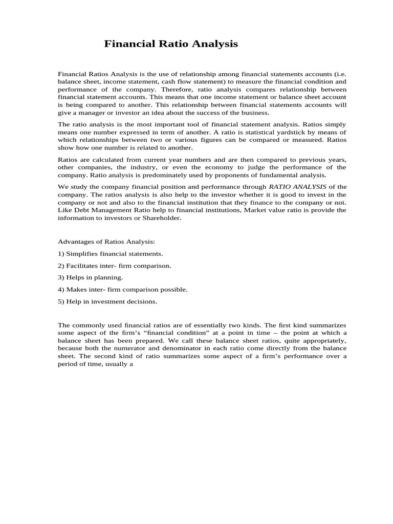 Financial Ratio Analysis Overview | PDF | Equity (Finance) | Debt