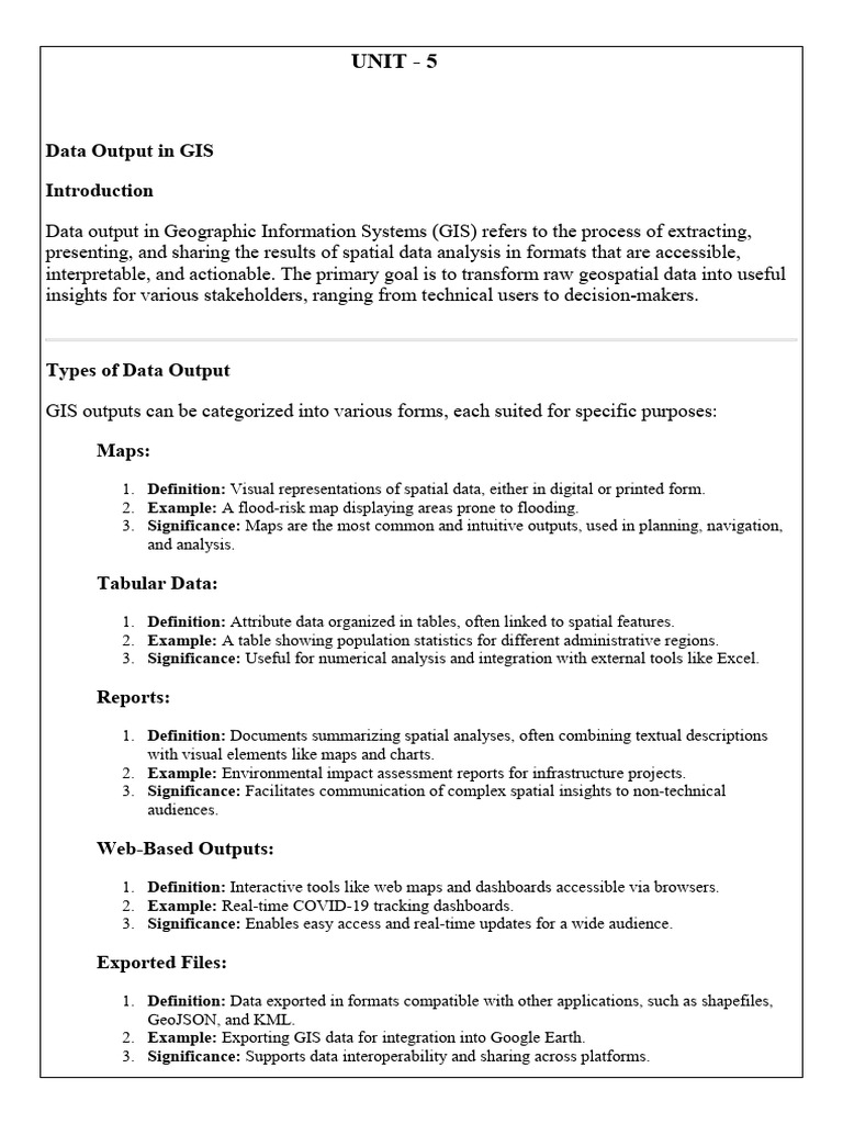 GIS Data Output and Visualization Techniques | PDF | Geographic ...