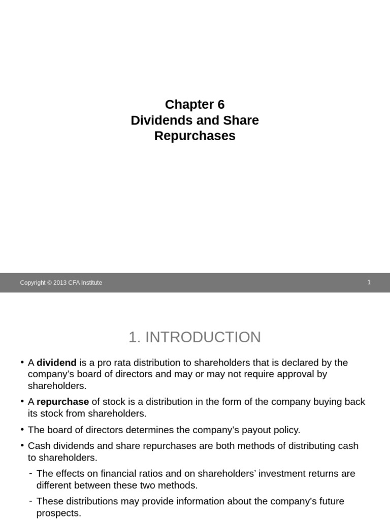 Corporate Finance Chapter6 | PDF | Share Repurchase | Dividend