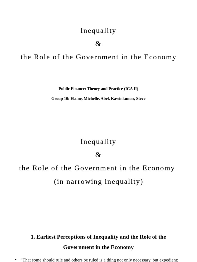 Government's Role in Addressing Inequality | PDF | Taxes | Poverty ...
