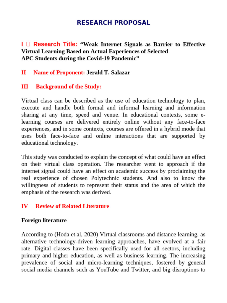 Internet Signal Impact on Virtual Learning | PDF | Educational ...