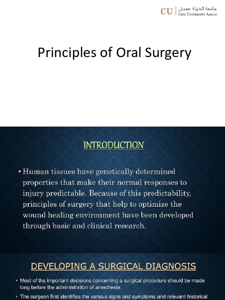 Oral Surgery Principles by Dr. Akheel Mohammad | PDF