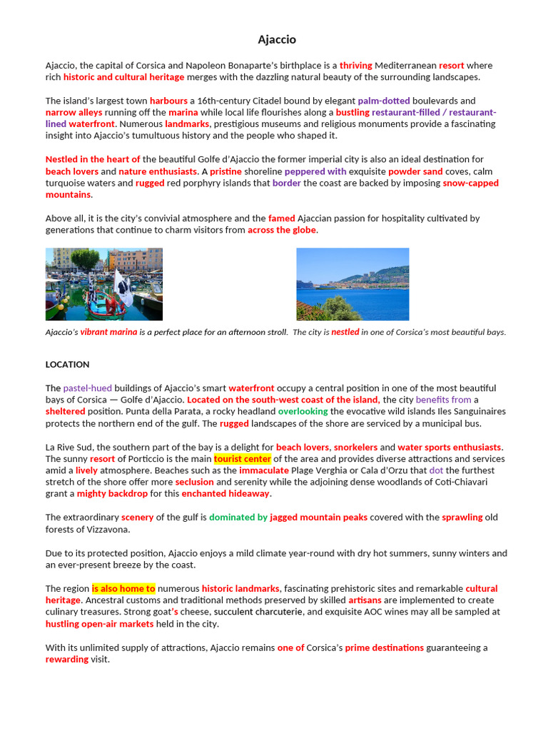 Ajaccio : Capitale historique de la Corse | PDF | Rouge | Bleu