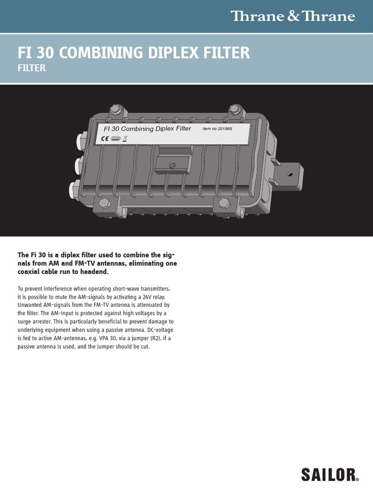Diplex Filter for Antenna Systems | PDF | Antenna (Radio ...