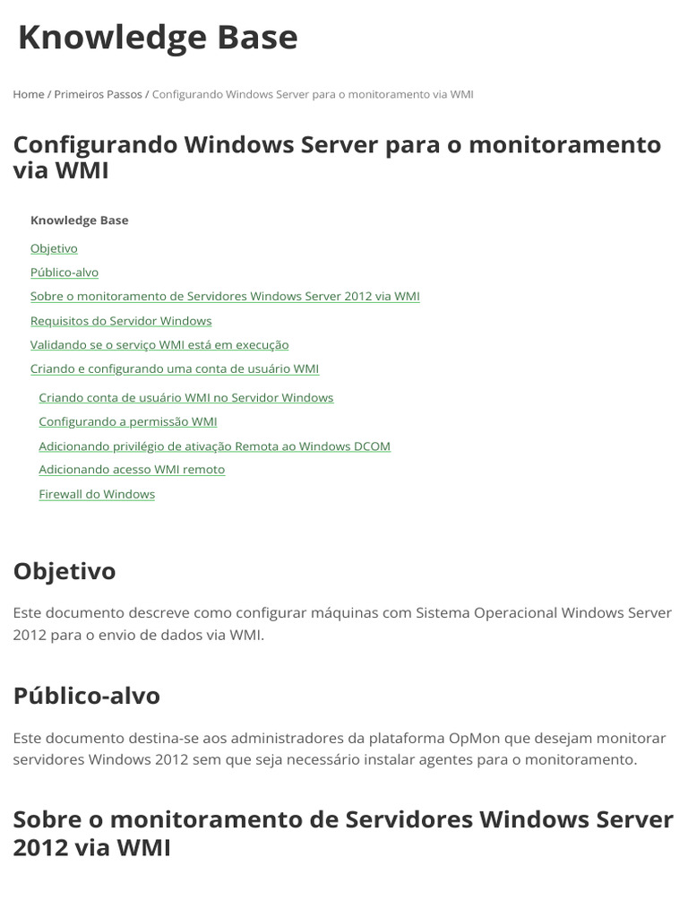 Configuração WMI no Windows Server 2012 | PDF | Microsoft Windows ...