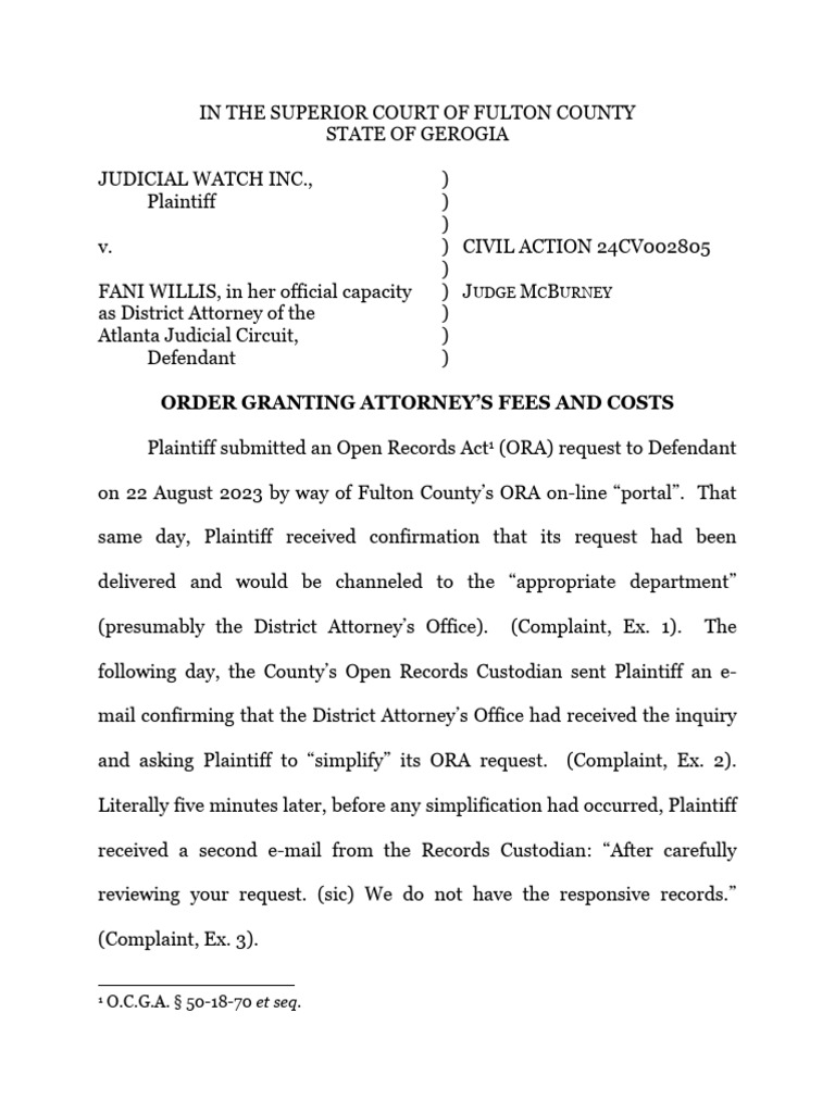 Attorney Fees Awarded in ORA Case | PDF | Lawsuit | Discovery (Law)