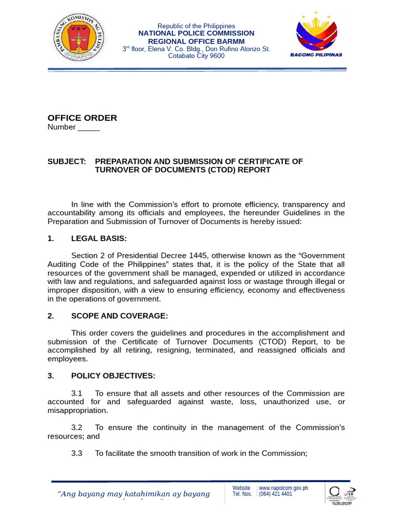 Certificate of Turnover of Documents | PDF | Government | Justice