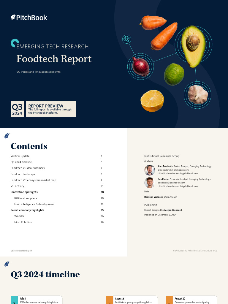 Q3 2024 Foodtech VC Trends Report | PDF | Venture Capital | Corporate ...
