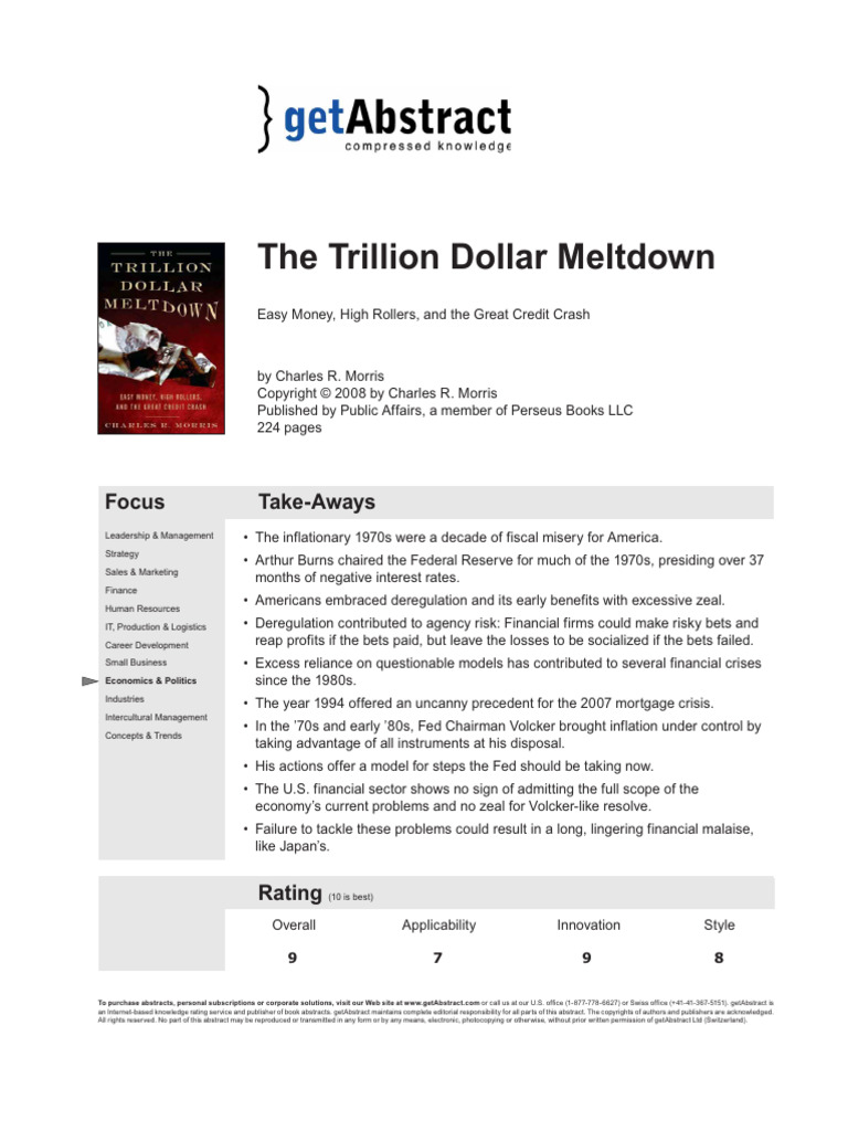 The Trillion Dollar Meltdown Explained | PDF | Long Term Capital ...