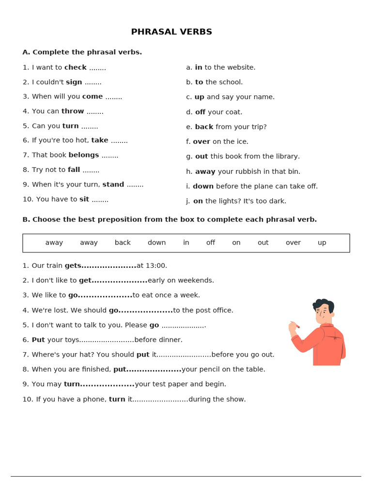 Phrasal Verbs Exercises and Answers | PDF | Linguistic Typology ...
