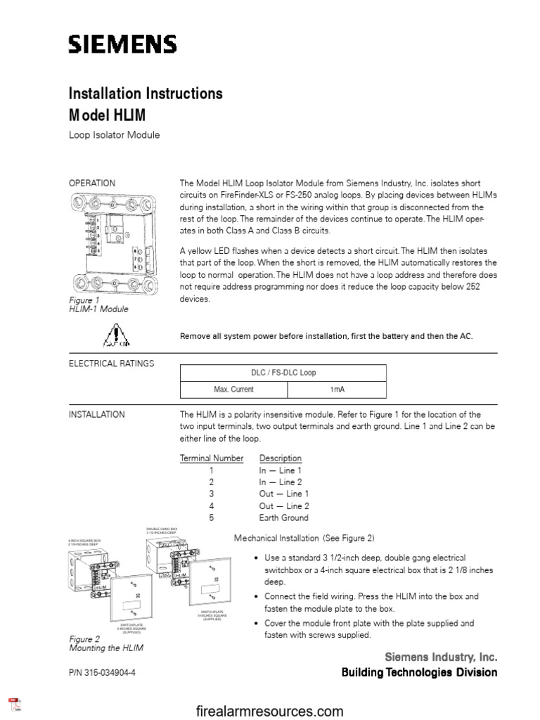 HLIM Loop Isolator Module Overview | PDF | Electrical Wiring | Computer ...