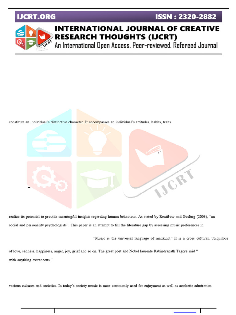 Music Preference and Personality Traits | PDF | Extraversion And ...