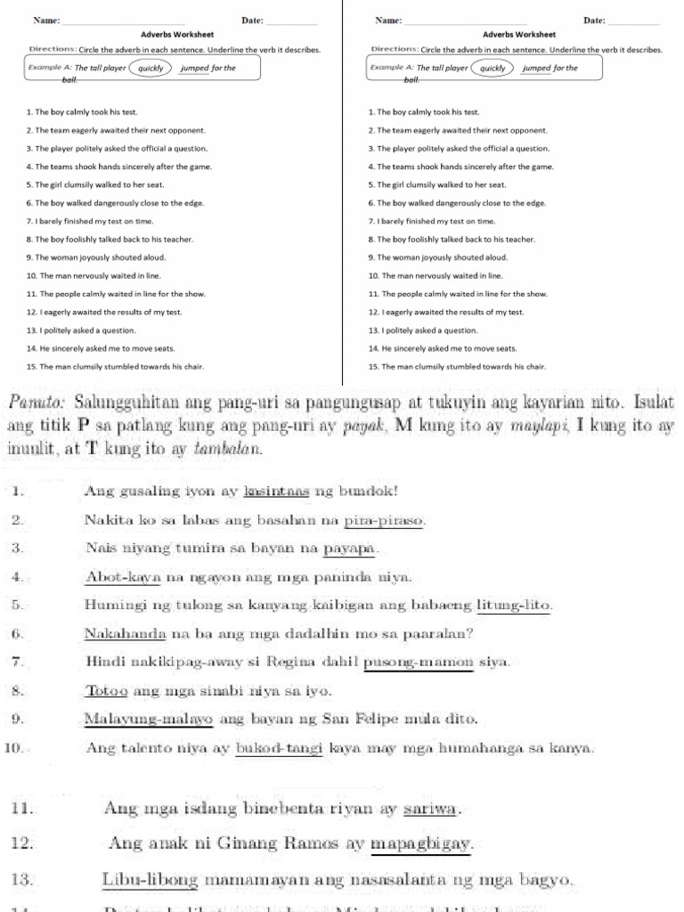 Filipino Quiz November 22 | PDF