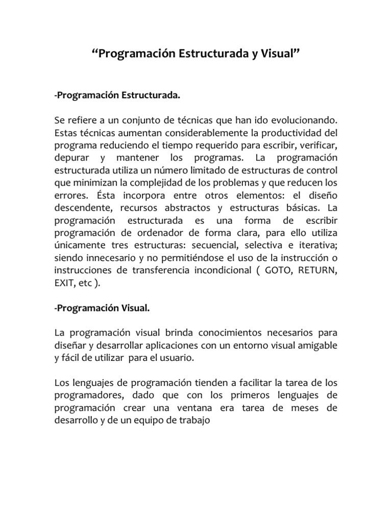 Programación Estructurada y Imágenes | PDF