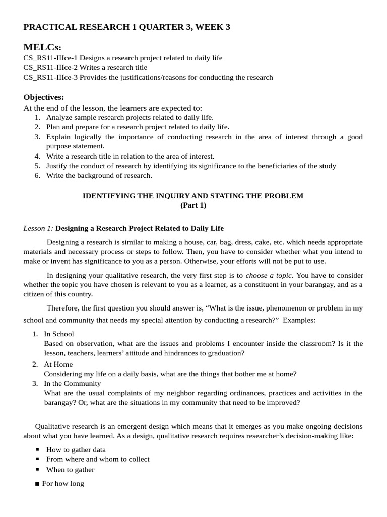 Designing Daily Life Research Projects | PDF | Qualitative Research | Word