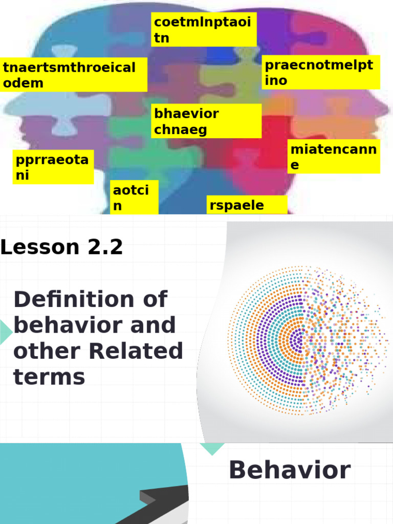 Lesson 2.2 Definition of Behavior 1 | PDF | Psychology | Psychological ...