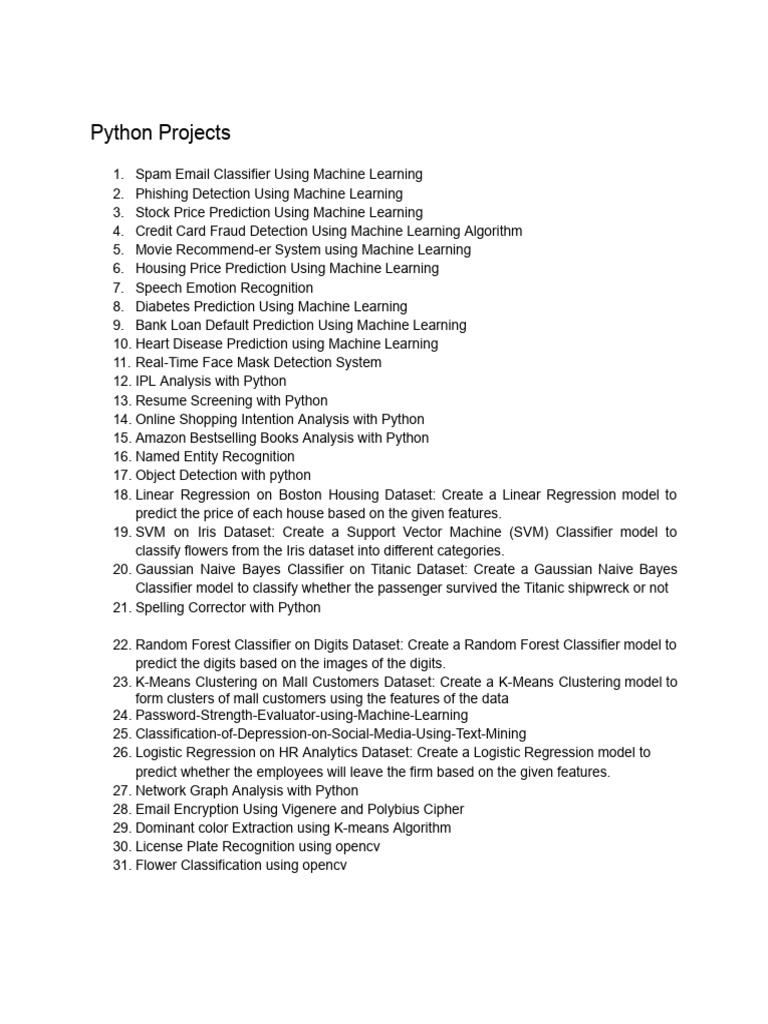 35 Python Machine Learning Projects | PDF