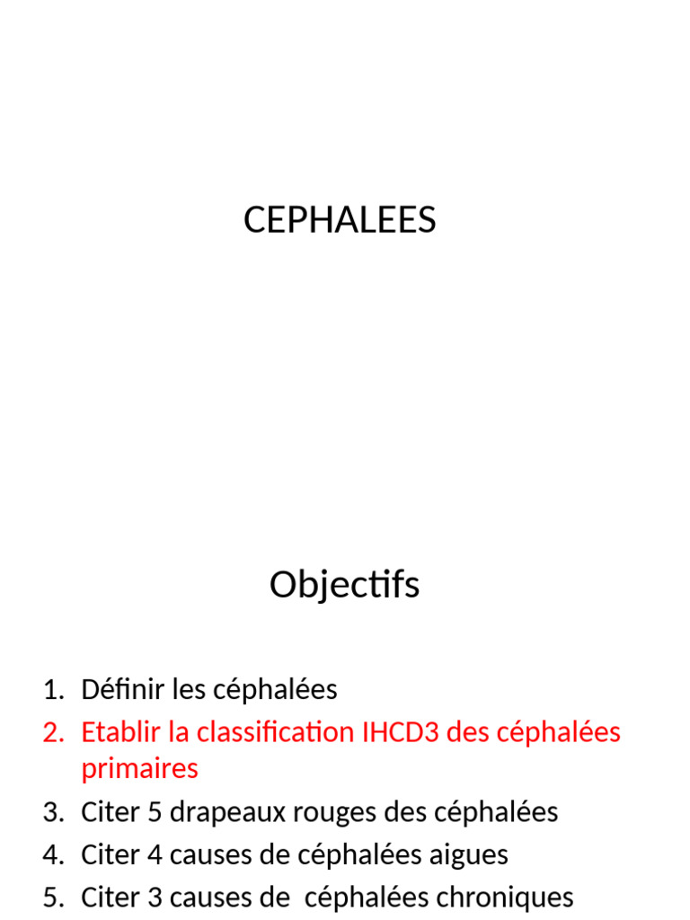 Classification et diagnostic des céphalées | PDF | Céphalée | Causes de ...