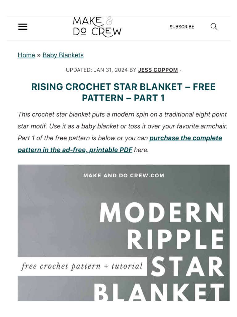Rising Crochet Star Blanket - Free Pattern - Part 1 Make & Do Crew ...