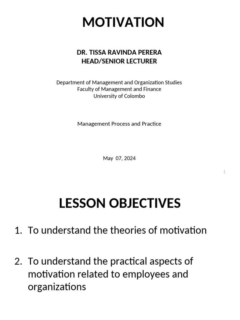 Understanding Employee Motivation Theories | PDF | Motivational ...