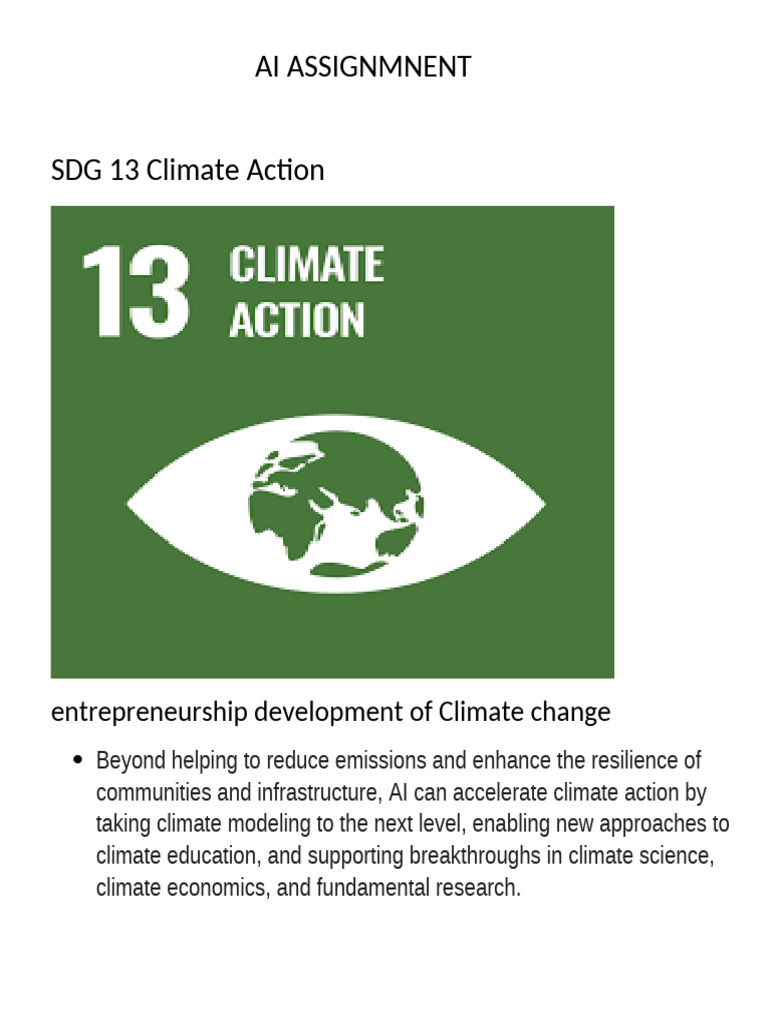 SDG 13 Climate Action | PDF | Climate Change Mitigation | Climate ...