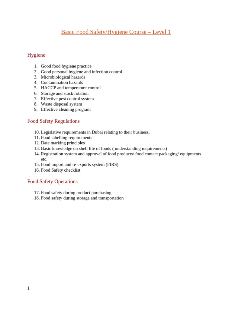 Basic Food Safety Training | PDF | Food Safety | Hazard Analysis And ...