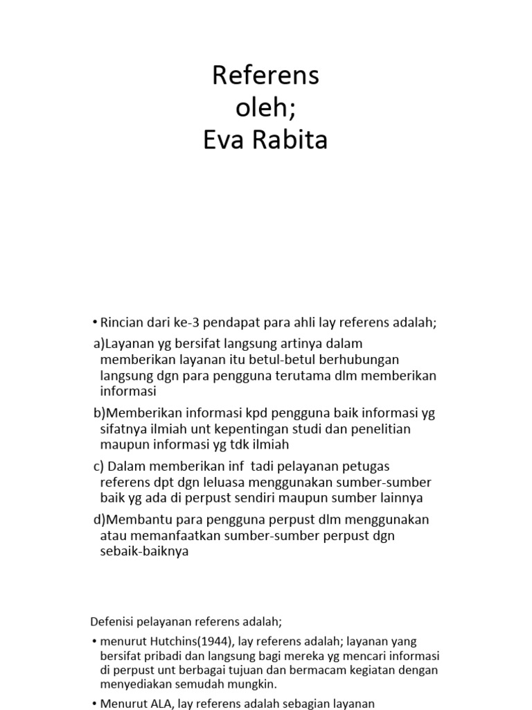 Layanan Referens di Perpustakaan | PDF